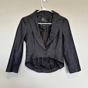 Urban Behavior Women's XS Blazer Retro Preppy Fitted Y2K Cropped Blazer Chic